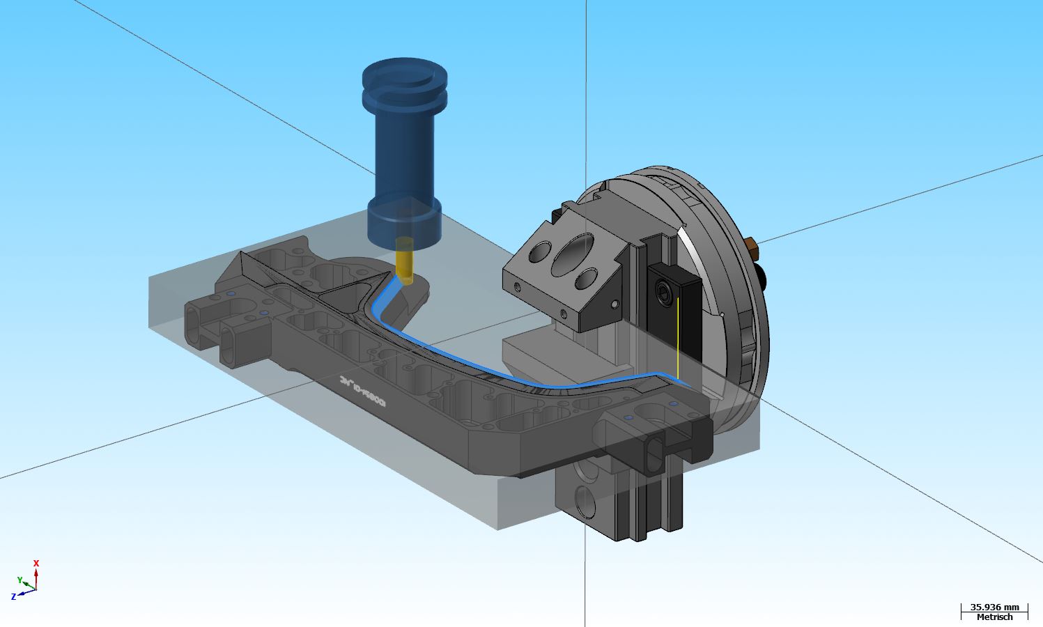 Fehlmann Picomax 90_Mastercam_Bracket Mechanische Werkstätte für Leichtmetallbau und Protottypenbau Fällanden